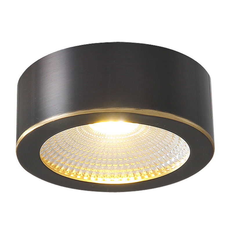 Todo-cobre superficie montada downlight Nordic LED ultra-Delgado agujero de techo de luz incrustado tienda de ropa pasillo techo Spotlight