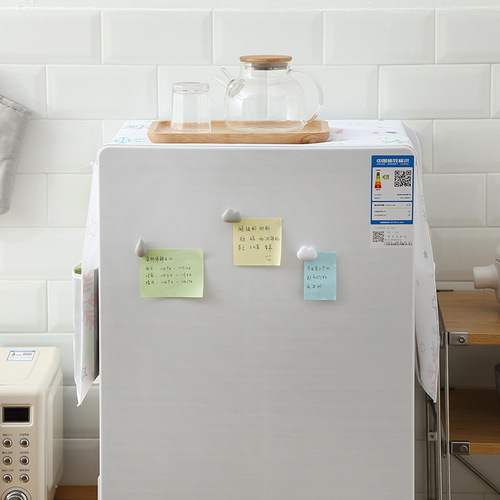 Household single-door dust-proof and dust-proof cloth art refrigerator cover storage bag refrigerator cover hanging bag