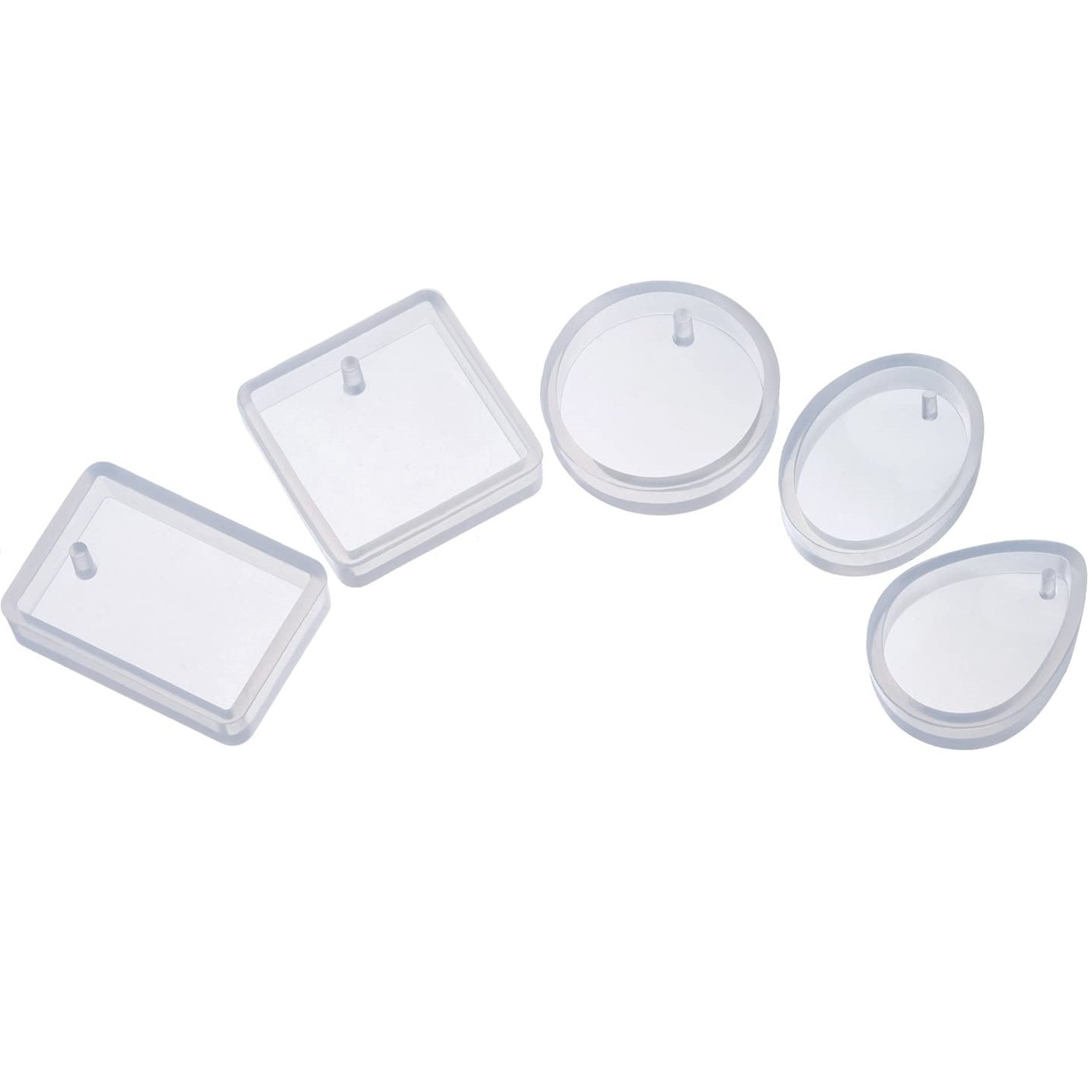 Colgante gota de agua redondo cuadrado oval espejo epoxi molde DIY llavero collar resina pendientes pequeño colgante