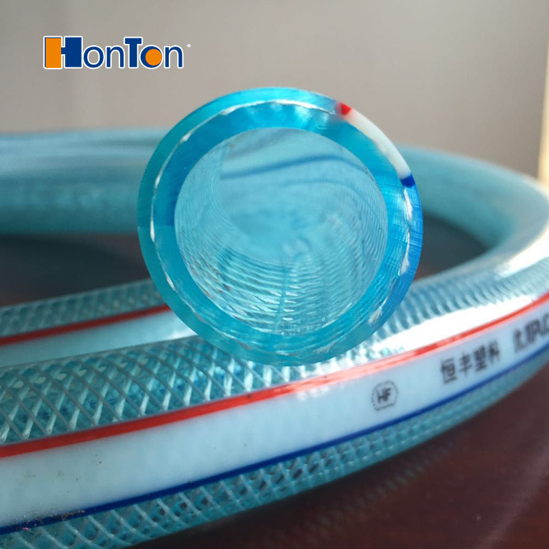 厂家批发耐磨耐压透明pvc纤维增强软管花园管給水管网纹管蛇皮管