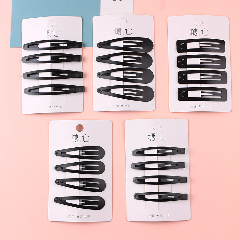 Korean version of simple paint black BB clip studio dish hair small clip thickened non-paint girl bangs clip side clip Korean version of simple paint black BB clip studio dish hair small clip thickened non-paint girl bangs clip side clip