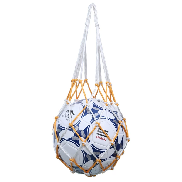Yellow and white solid mesh bag