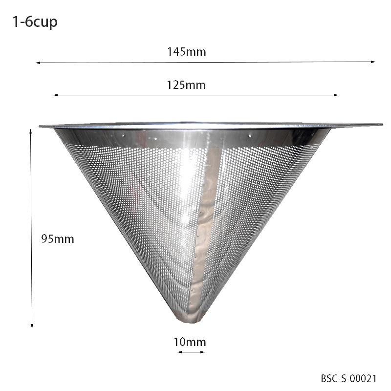 Filtro de café de acero inoxidable V60 con base, sin necesidad de papel de filtro, filtro de café