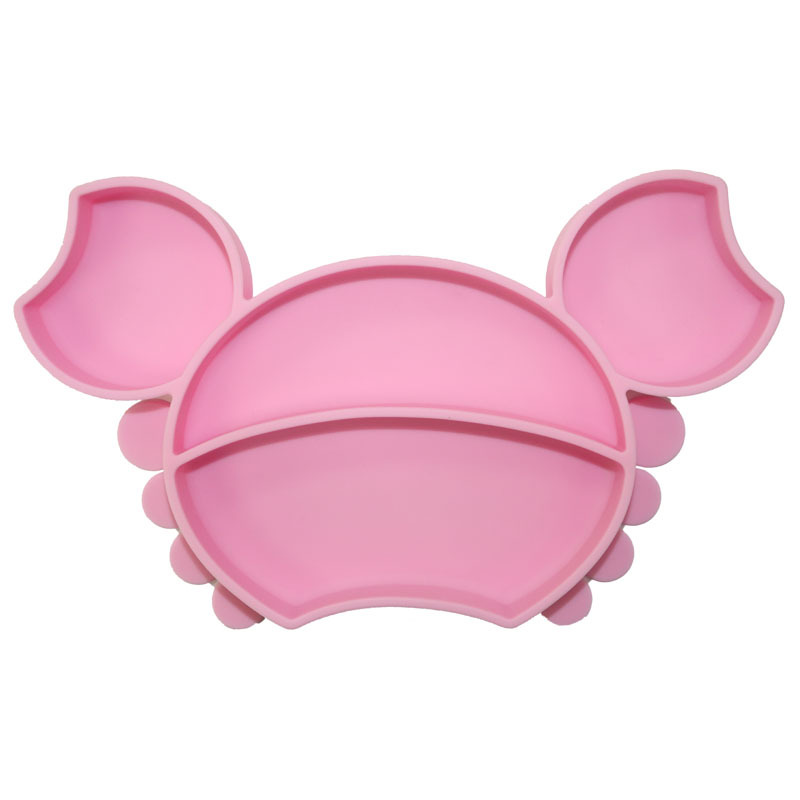 Fabricante de silicona plato de cena para niños de silicona de grado alimenticio de dibujos animados tipo gatito tipo mariposa plato de cena suave para niños plato de merienda