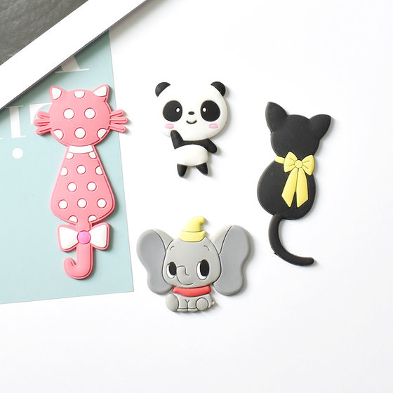 Large panda elephant telescopic buckle PVC flexible glue patch mobile phone shell decoration DIY jewelry accessories wholesale fixed