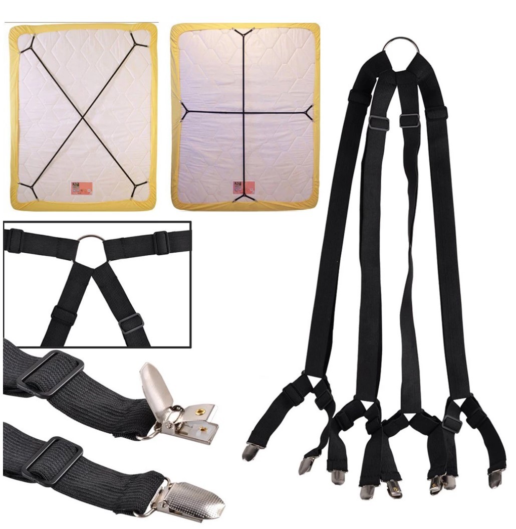 Soporte de sábana de cama de 6 lados colchón clip antideslizante hebilla fija hoja fija clip de hoja de cama de banda elástica anti-funcionamiento clip de hoja de cama