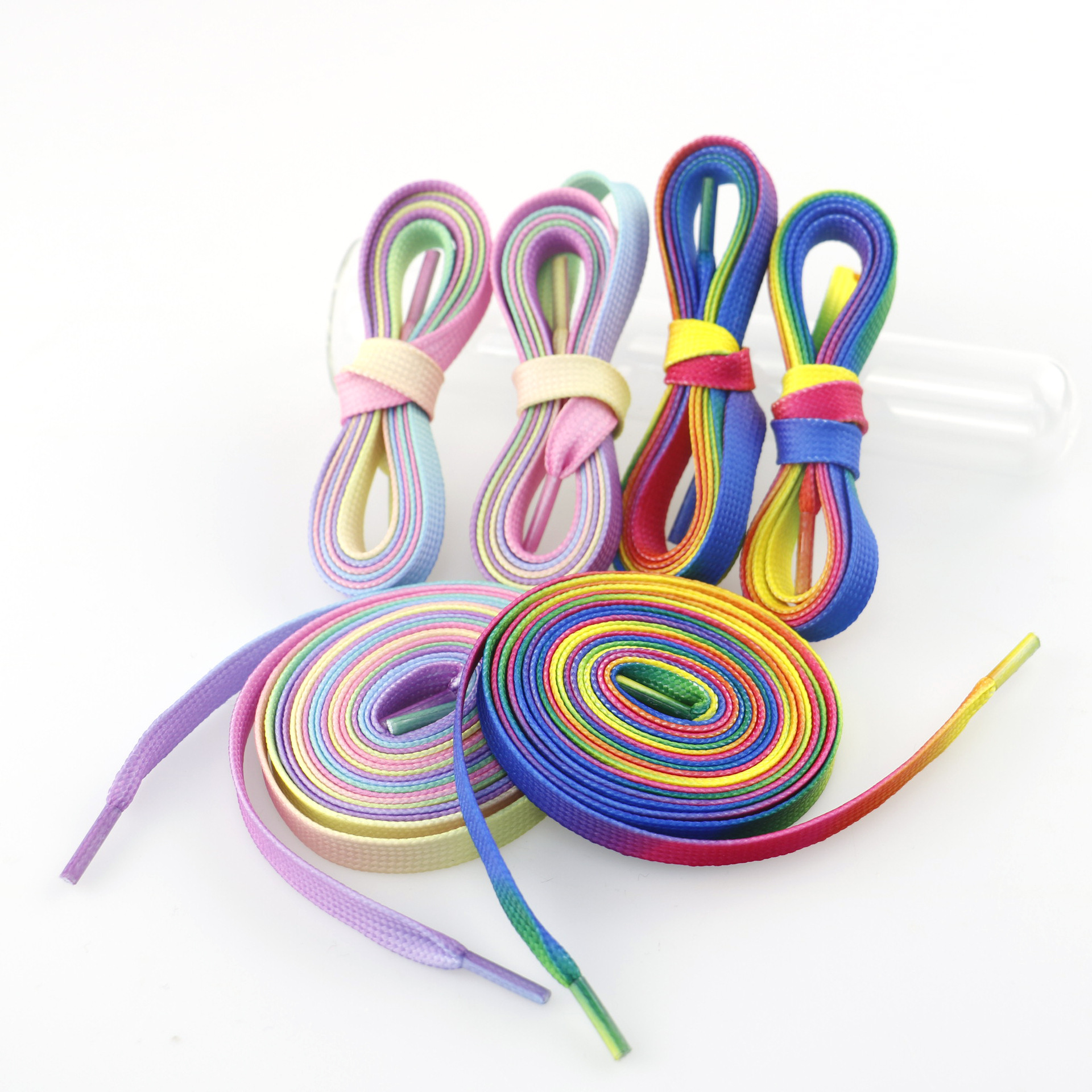 Polyester Rainbow Shoelace Flat Sports Canvas Shoes