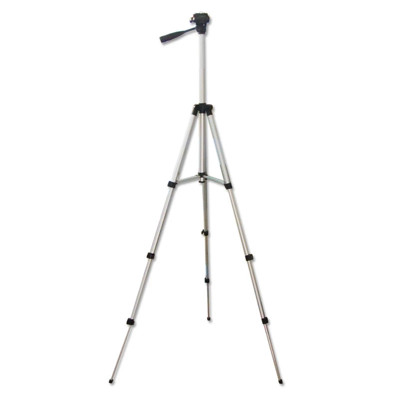 Camera tripod, telescopic aluminum, ABS head, phone clip, supports up to 2 kg