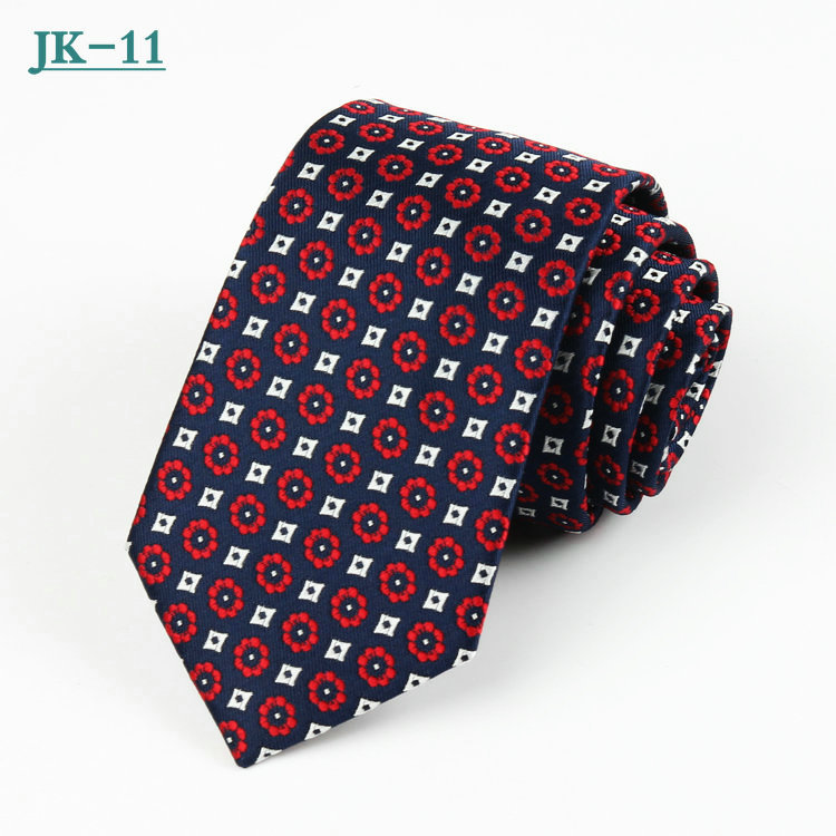 Corbata de hombre de negocios 7cm rayas a cuadros jacquard poliéster corbata hombres boda rojo casual negro corbata fabricante