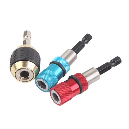 Colored self-locking quick release rod/electric drill driver quick transfer rod bit sleeve limit spring release rod