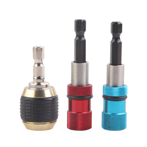 Colored self-locking quick release rod/electric drill driver quick transfer rod bit sleeve limit spring release rod