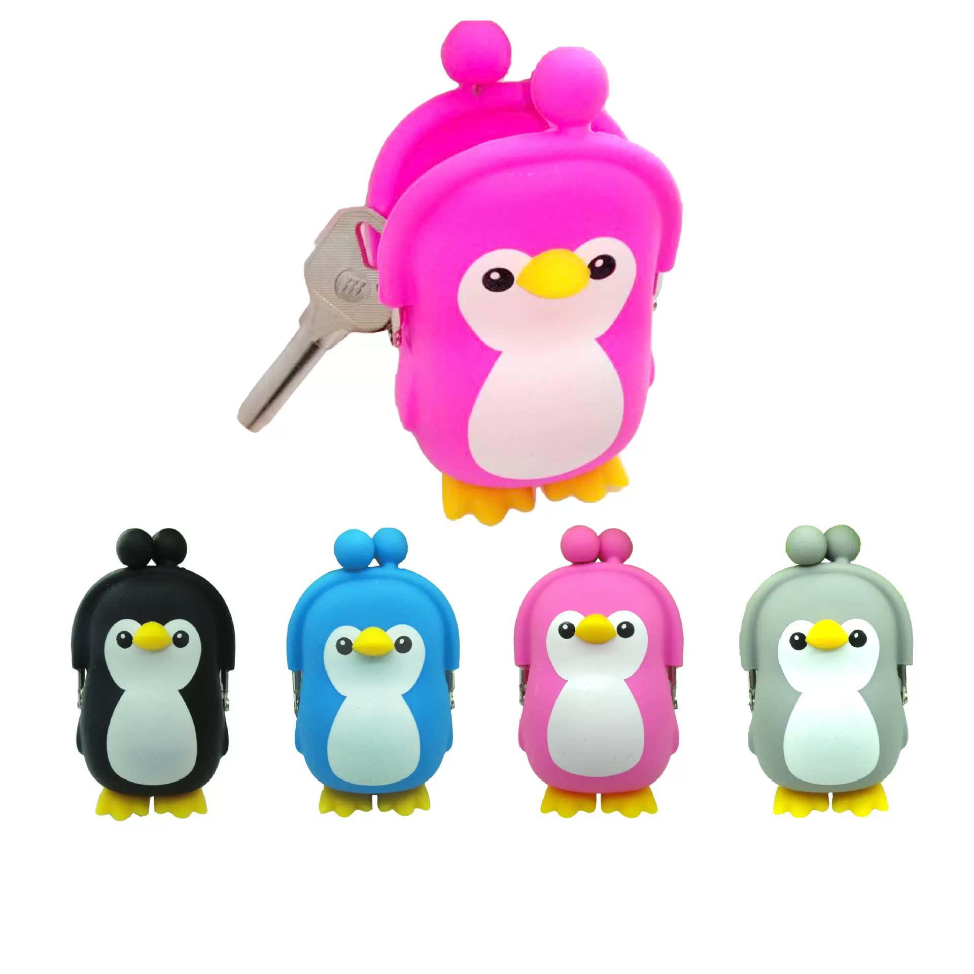 硅胶企鹅零钱包 批发 儿童钥匙包硬币包3D立体拉链包 厂家直销
