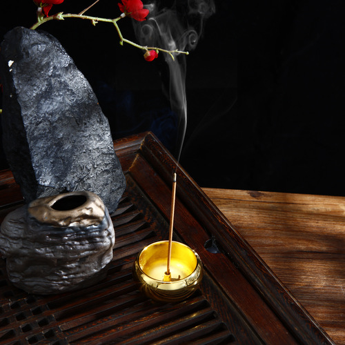 Household retro metal incense burner extra large for Buddha worship golden sandalwood burner indoor line incense agarwood incense burner