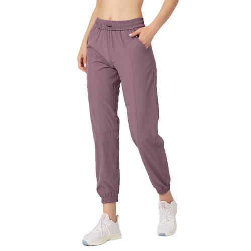 Cross-border loose casual trousers for women, thin drawstrings, slimming running fitness pants, thin leg-cuffed pants, yoga training