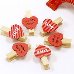Photo album photo holder message holder love wedding decoration clip storage clip small wood clip small clip 3.5cm