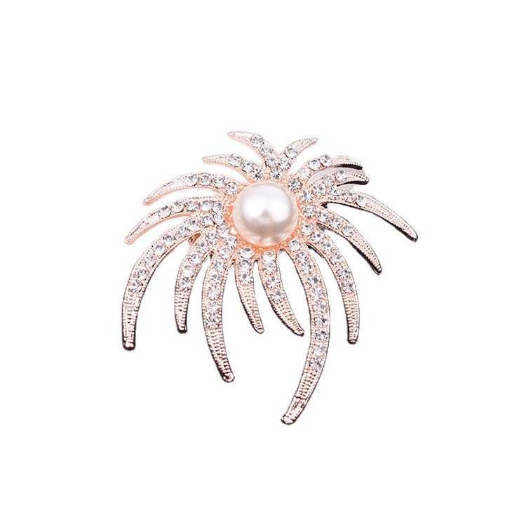 Corea del Sur ropa de cristal personalidad simple moda todo partido retro diamante perla Cisne broche ramillete de alta gama al por mayor