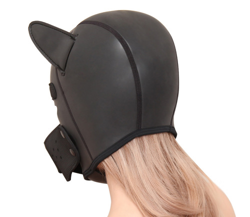 Sex toy sponge black dog hood for women with exposed eyes to dress up k9 performance props hood waterproof mask hood