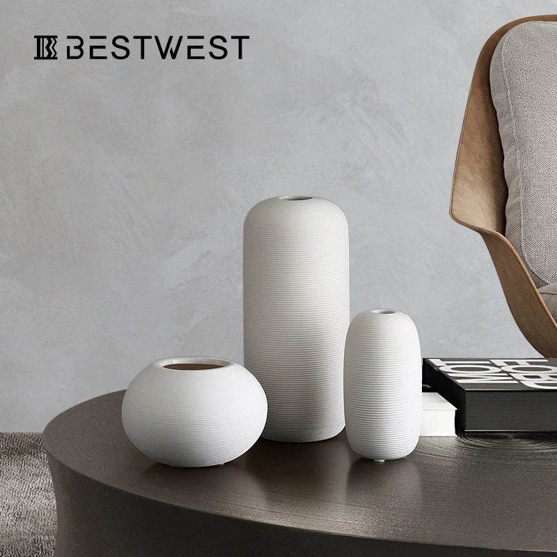 Bossi домашняя Скандинавская простая белая нить керамическая ваза украшение дома гостиная Настольная Композиция из сухих цветов