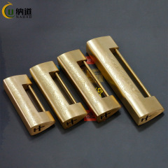 Chinese antique brass horizontal open padlock old-fashioned lock retro engraved all-copper ancient horizontal latch lock wooden box lock