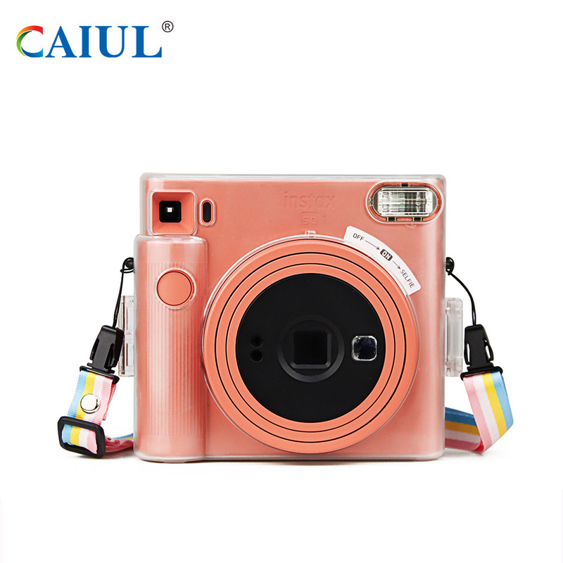 For Fuji Instax SQ1 Camera Crystal Case Transparent Anti-Scratch Drop Portable Protective Case with Rope