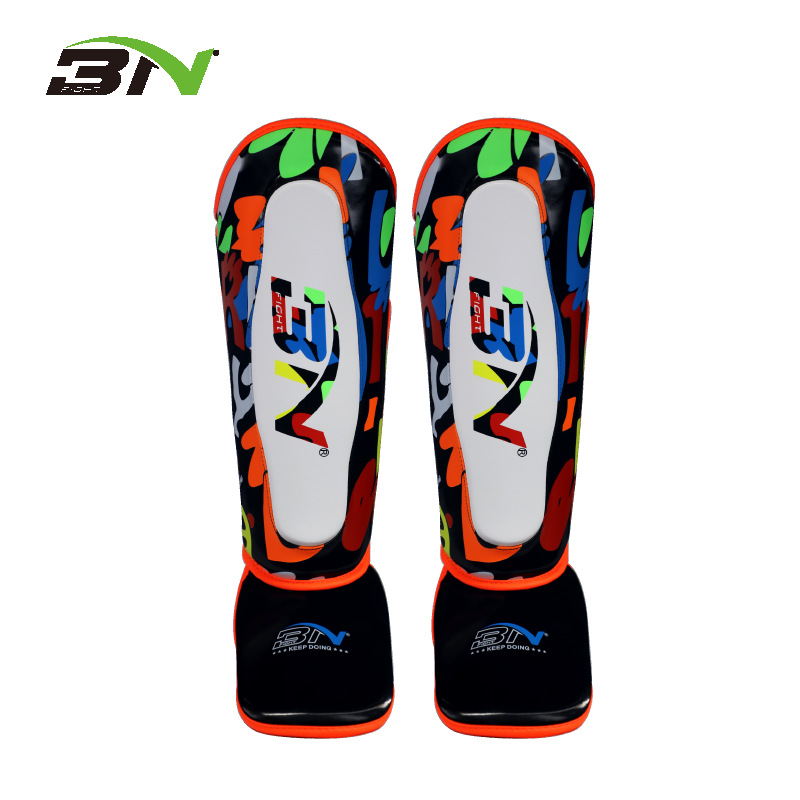 Cross-Border Bn Children's Boxing Shin Guards, Muay Thai Shin Guards with Instep Protection, Suitable for Boys and Girls, Taekwondo Protective Gear