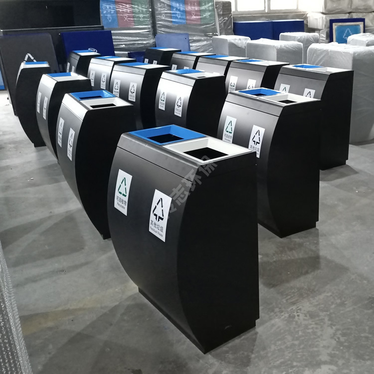室内不锈钢分类垃圾桶商场立式直投口垃圾箱高档金属环卫果皮箱