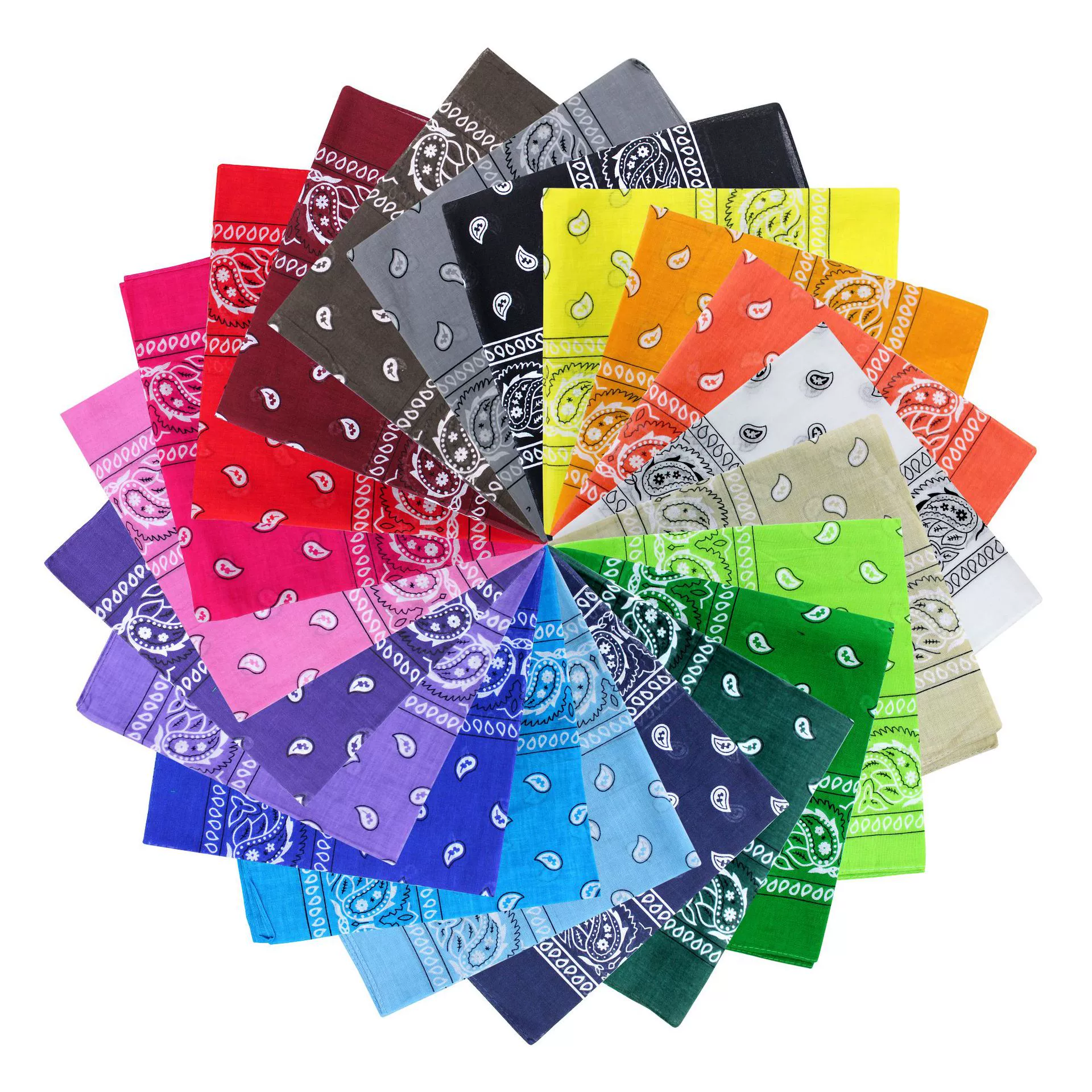 Square Bandana (Yiwu) Harajuku Printed, Imitation Cotton, 54 cm, Hip-Hop Headscarf