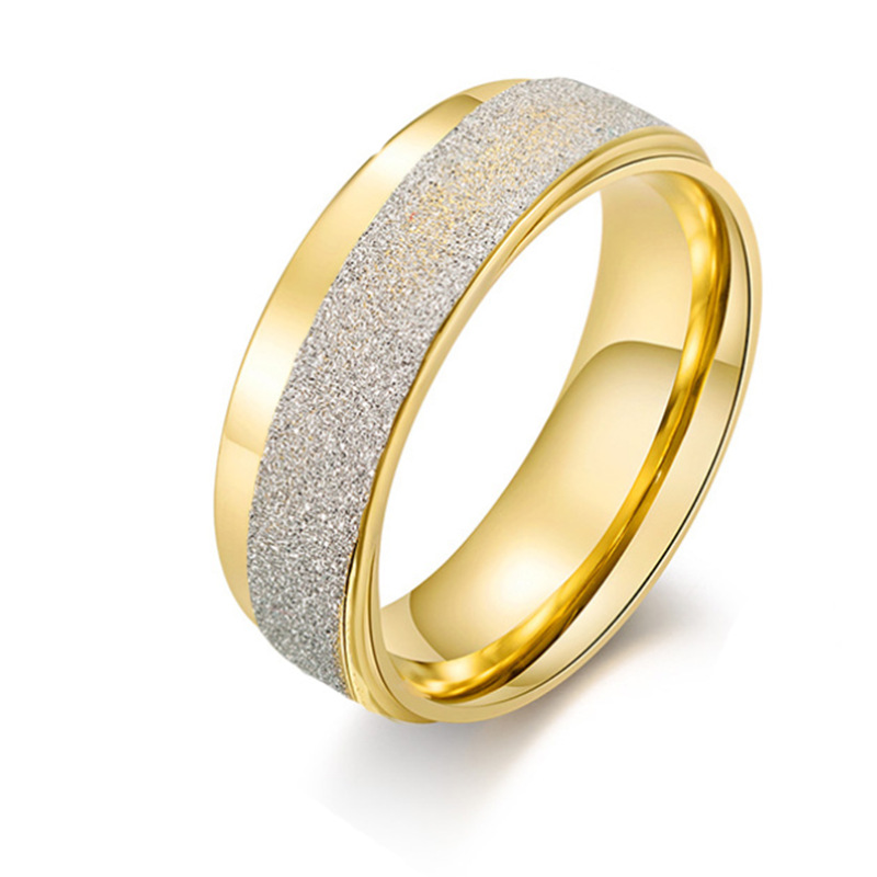 golden suede ring stainless steel