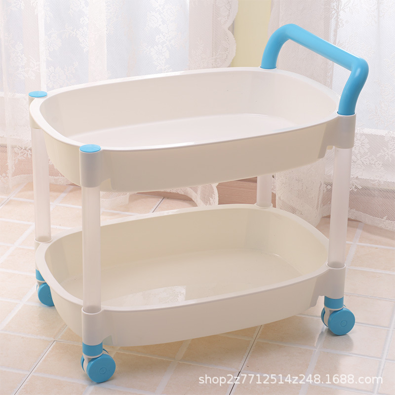 Multifunctional Plastic Pulley-Type Storage Rack Kitchen Storage Rack Living Room Bedroom Bathroom Storage Rack Space-Saving