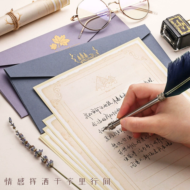 Короткий стиль Вэньси — конверт, креативное приглашение Zhuguang, письмо, запечатывание в западном стиле, горячая печать, деловая особая бумажная конверт-майка