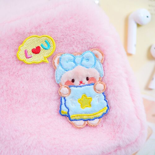 Bear Rabbit Couple Animal Embroidery Sticker Scarf DIY Hat Glove Decoration Down Jacket Patch Sticker Cute D3-4