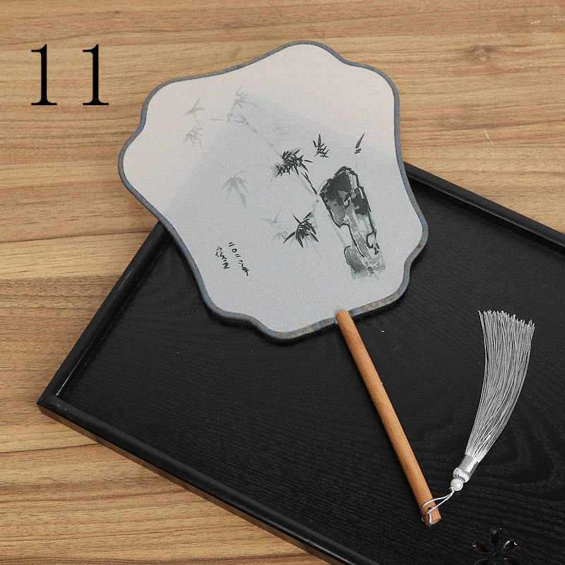 Ventilador redondo translúcido Ventilador de baile de estilo chino Ventilador de corte de traje antiguo clásico Ventilador redondo Hanfu de mujer Entrega de una pieza