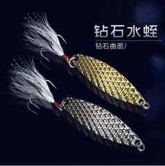 Bass Lure Flashing Baits 2.5g-20g Diamond Leech Casting Hard Baits Zinc Alloy Long Range Feather Hooks Mouth Single