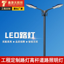 工程路灯厂家 led9米10米双臂市电路灯 交通道路照明高杆双头路灯