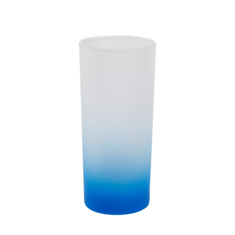 Transferencia térmica de vidrio transparente esmerilado de color de vidrio de fondo 10oz color gradiente de color taza de vidrio esmerilado