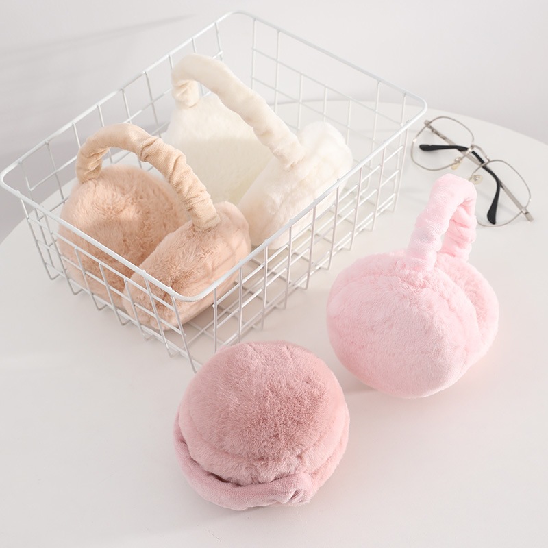 Orejeras de hamburguesa plegables orejeras de color sólido para hombres y mujeres orejeras de felpa anticongelantes a prueba de frío de invierno orejeras retráctiles cálidas