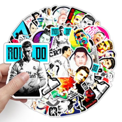52 Football Star Cristiano Ronaldo Doodle Decal Sticker for Laptop Suitcase Phone Car Waterproof Sticker
