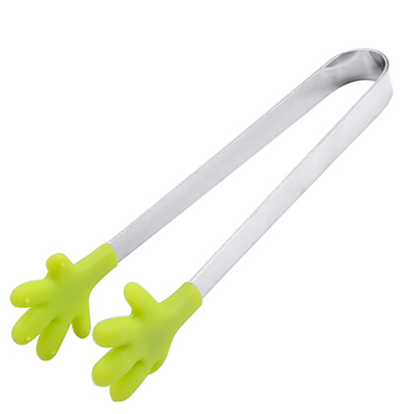 Creative silicone non-slip small food tongs stainless steel