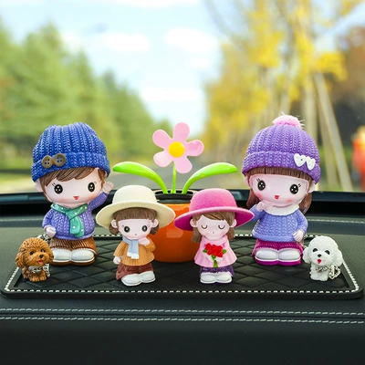 High-End Family Portrait Creative Sunflower | Car ornaments - scarf-couple-mier-flower-round-hat-orange-sunflower-big-diamond-pad