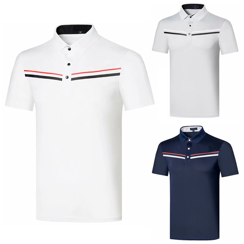 Men's Summer golf ShorT-sleeved T-shirT MoisTure-absorbenT Quick-drying SporTs Casual POLO ShirT golf CloThing Lapel Slimming Look