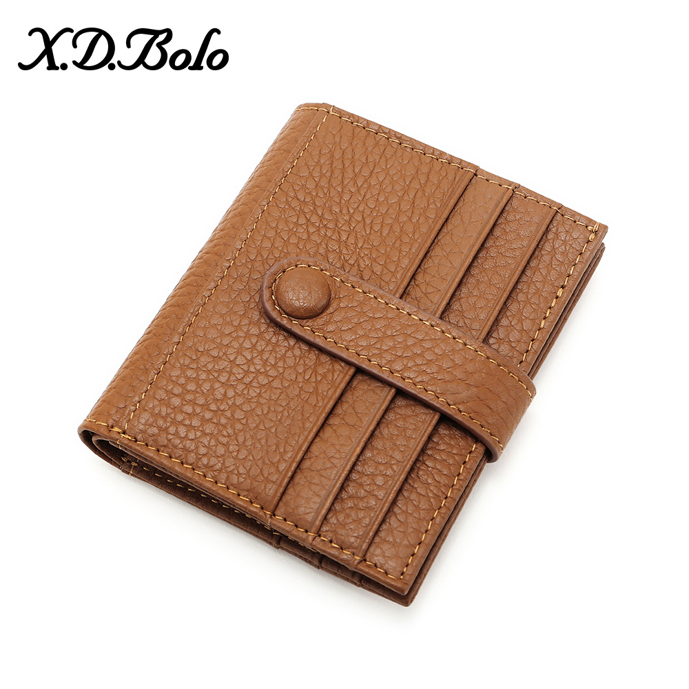 Piel de vaca pequeña cartera de las mujeres monedero corto multi-tarjeta de posición estilo coreano estudiante cartera Mini titular de la tarjeta monedero