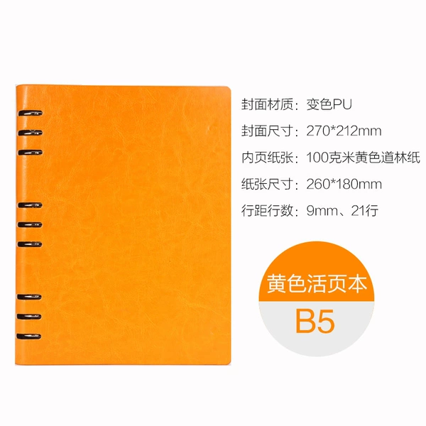 B5 hollow loose leaf-orange (paper 80g)