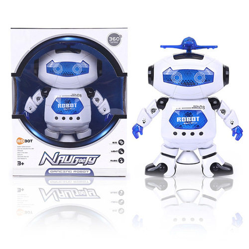 Manufacturer supplies children's toy electric robot, street stall supply, light-emitting music rotating dancing robot
