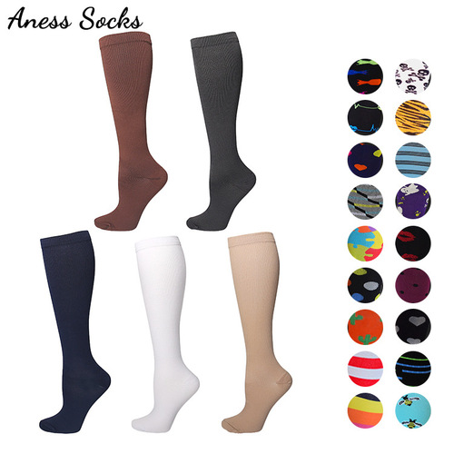 Sports compression socks polyester flat solid color muscle socks medical socks women's jump rope compression socks running calf socks socks