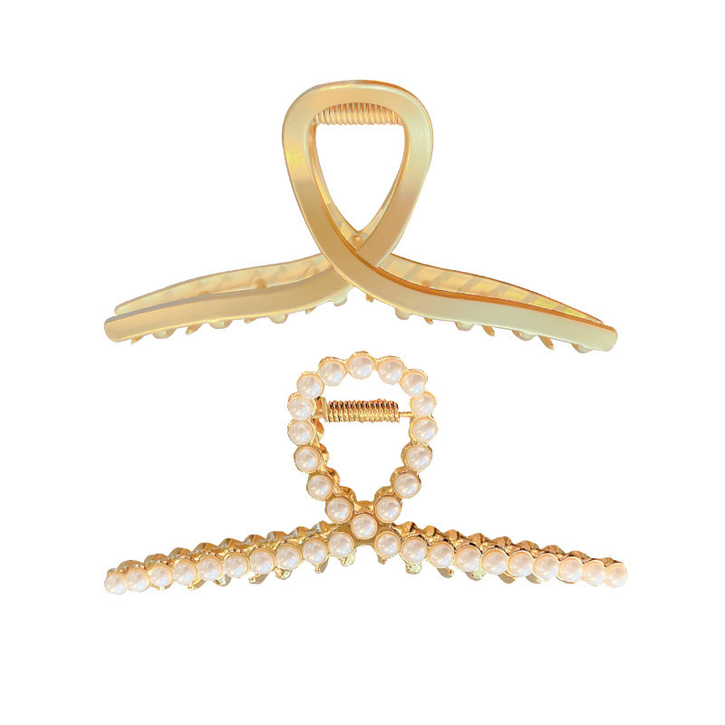 Francés retro metal clip de pelo mujeres verano gran clip de pelo perla clip de pelo Corea del Sur tiburón clip de pelo accesorios de pelo hadas