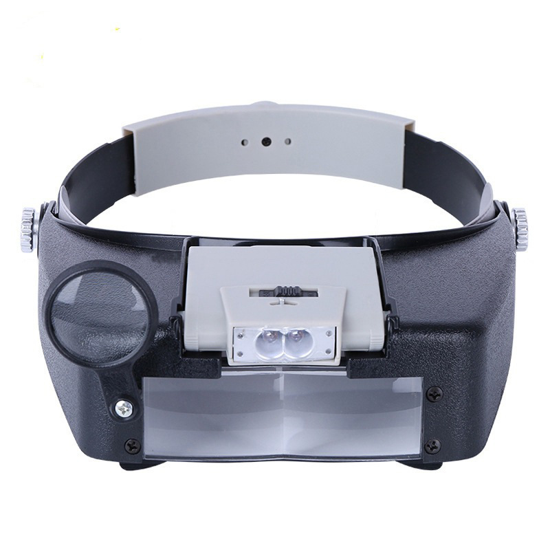 Manufacturer Wholesale New Head-Mounted Magnifying Glass with Light Led Reading Repair Cross-Stitch Magnifying Glass Cross-Border Hot Sale