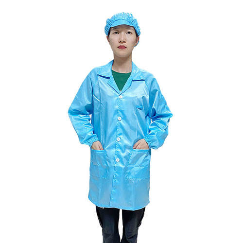 Source factory striped dust-free clothing, anti-static coat, blue labor protection work clothes, dust-proof protective clothing