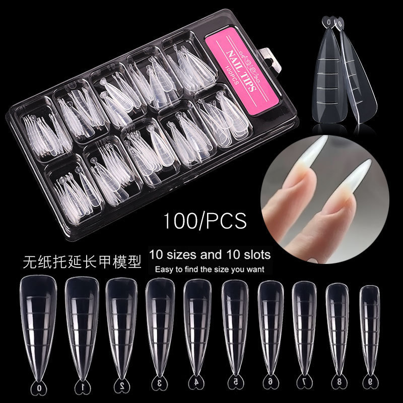 Cross-Border special for scaled nail art fast phototherapy Crystal extension nail mold nail piece 100 piece crystal nail piece