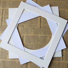 内衬卡纸正方形圆形1mm加厚2mm白米色批发宣纸书法国画装裱卡纸片