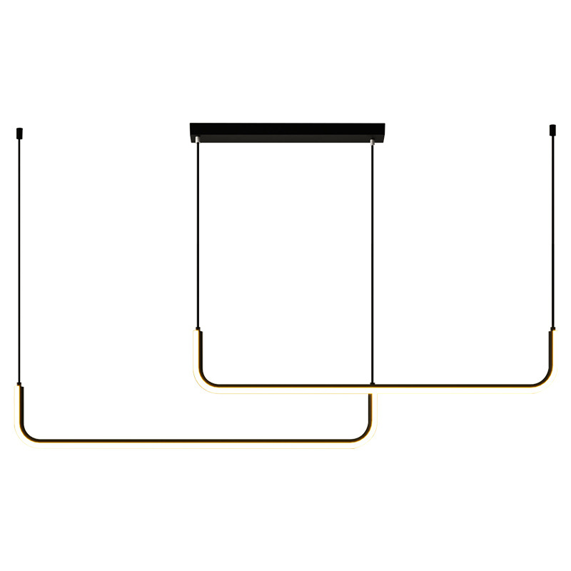 Restaurante creativo LED lámpara de araña minimalista larga lámpara de comedor nórdico moderno minimalista mesa de comedor bar transfronterizo lámpara de presión amplia
